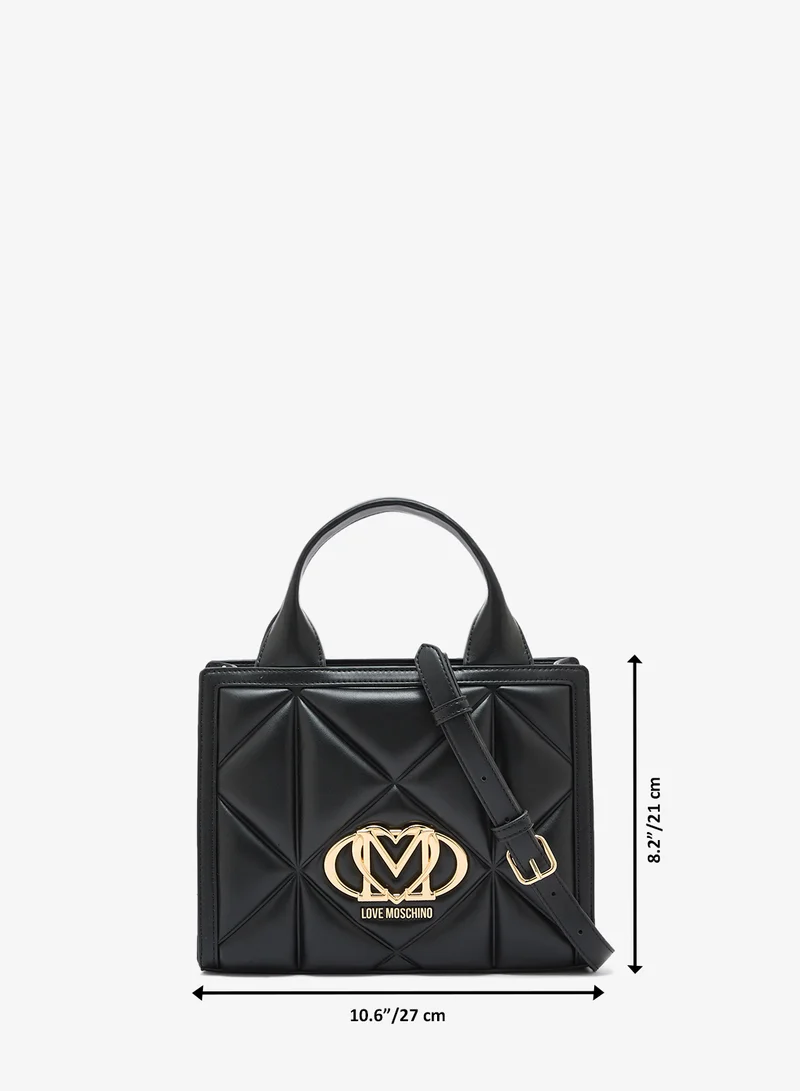 Love Moschino  Embossed Q PU Satchel for Women | Best Price UAE